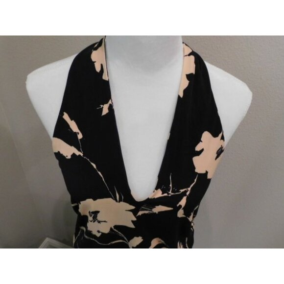 New Veronica M Los Angeles Navy Blue Floral Halter - Picture 5 of 7